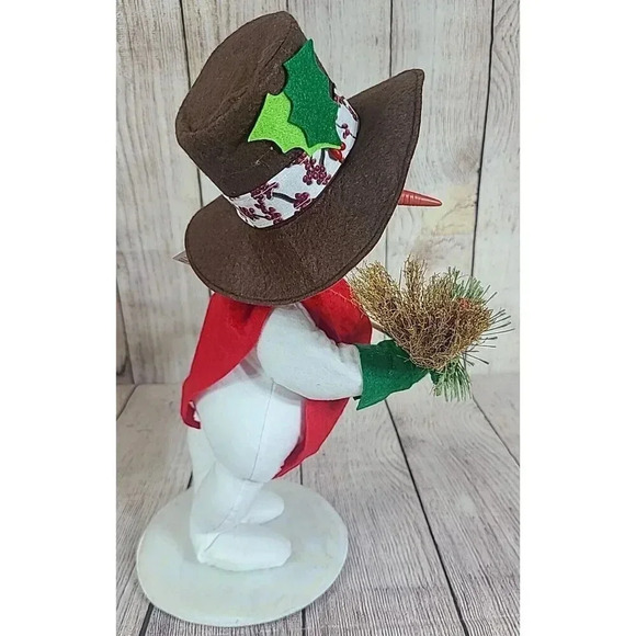Annalee Dolls Felt Winter Berry Snowman White Red Green 15" 2017 New Flaw - Picture 2 of 8